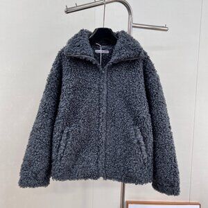 Acne Studios 2025 New Stand Collar Fleece Zip-Up Jacket, Sizes S-L